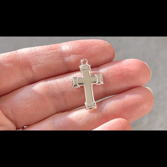 Sterling silver cross pendant charm NO chain just charm - Picture 1 of 6